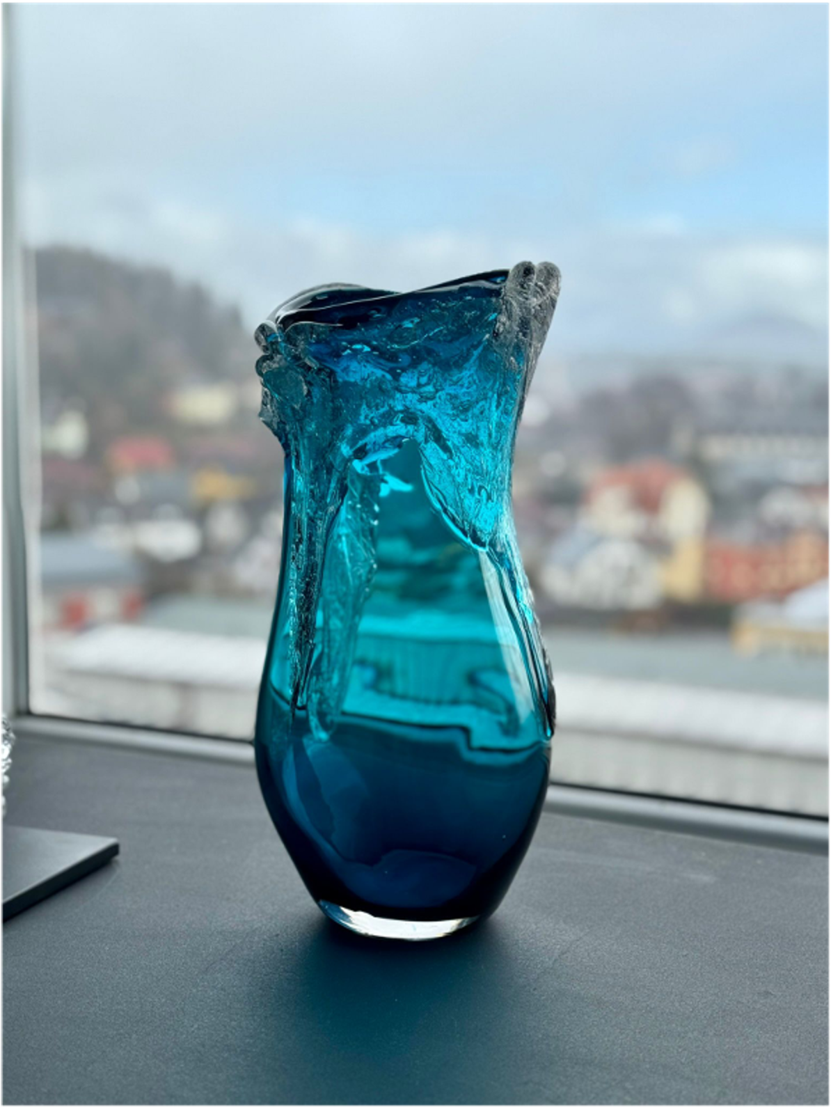 Crystal Vase — Blue & Soda
